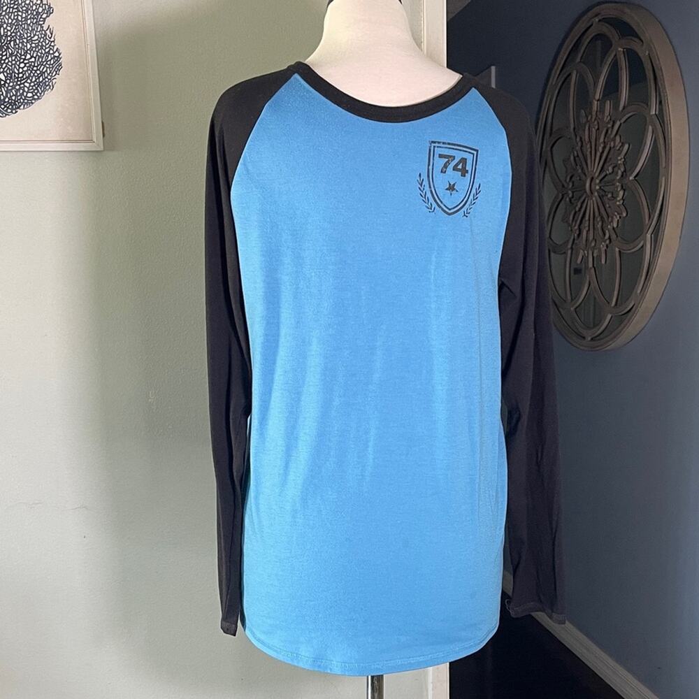 Cherokee Blue and Black Long Sleeve Tee